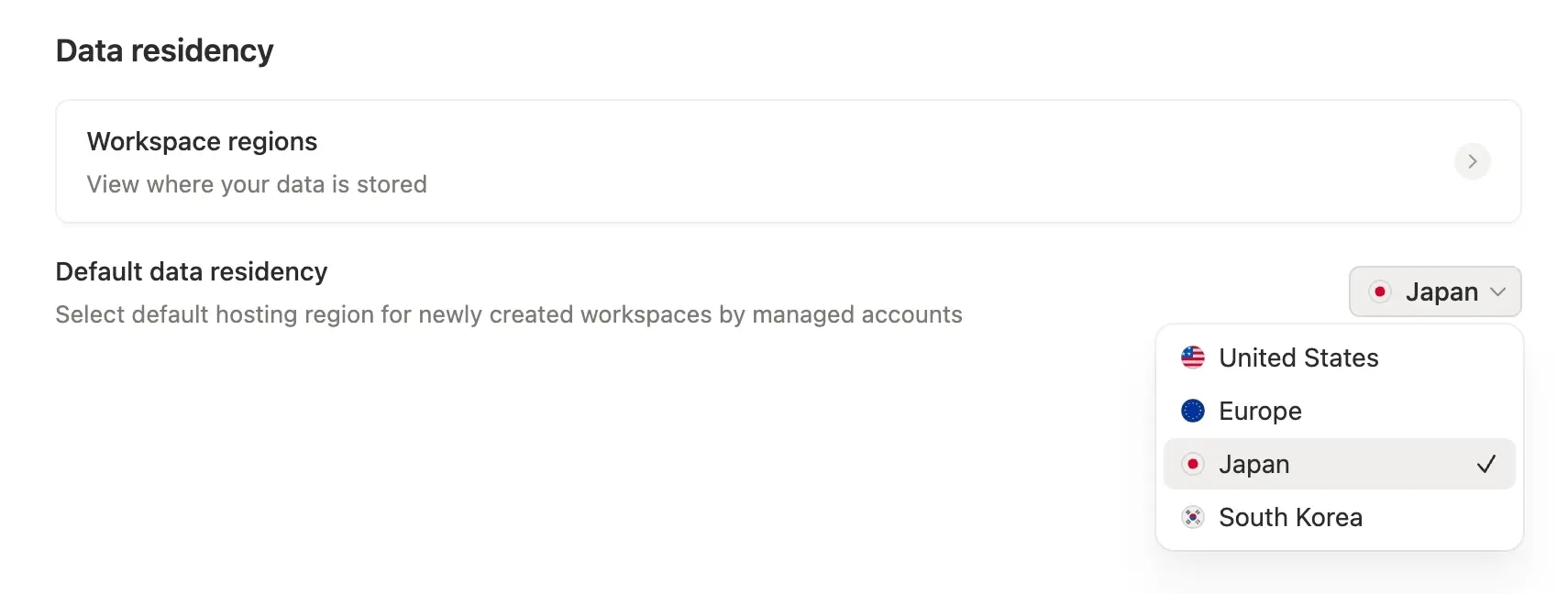Data migration set region