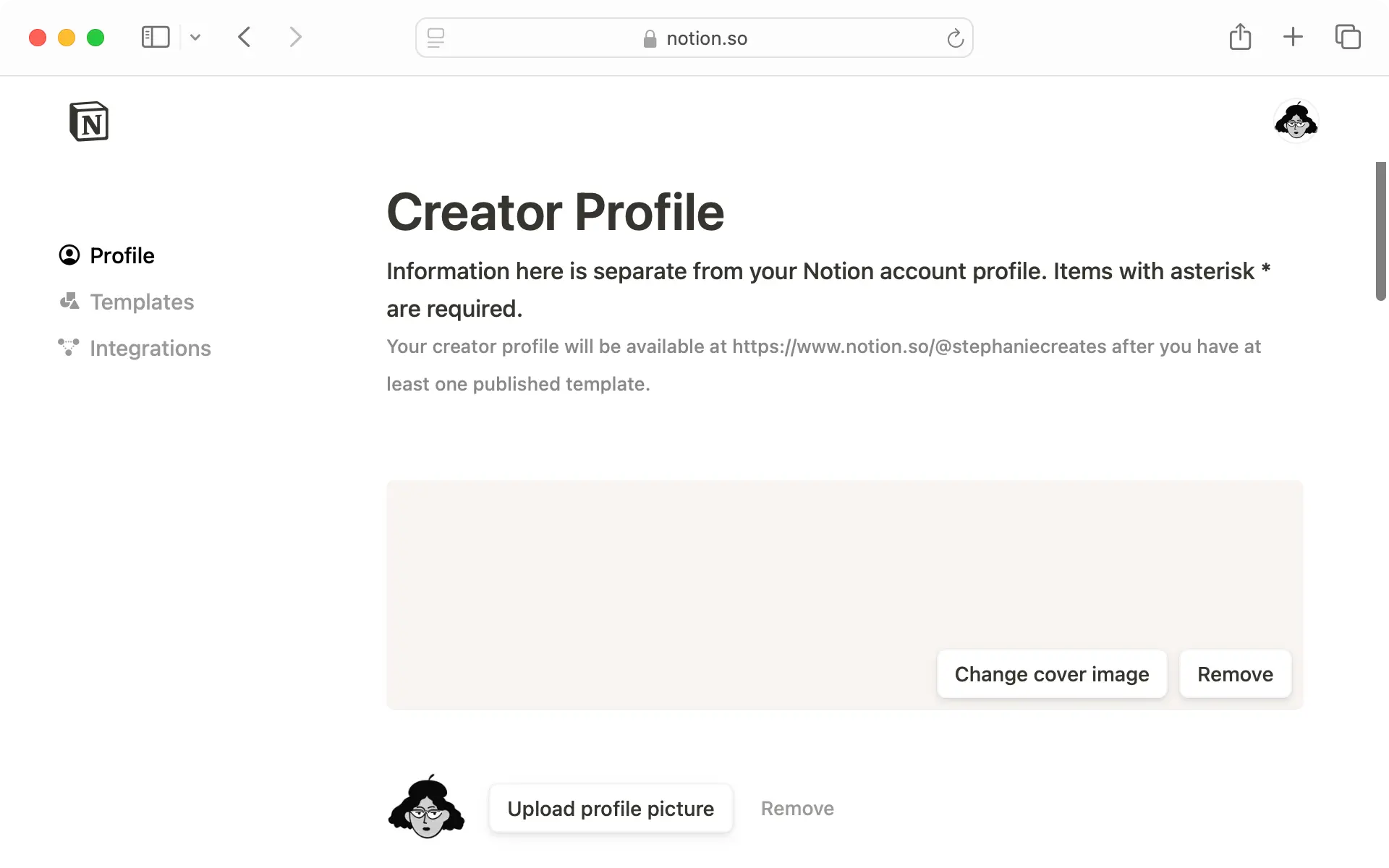 hc: creator profile