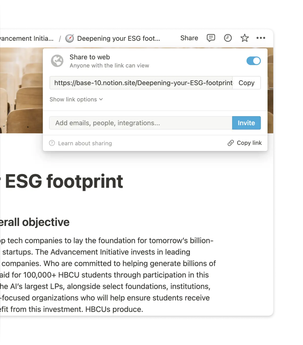 Notion templates make it easy to build documents that are polished, up-to-date, and easily shared with stakeholders.