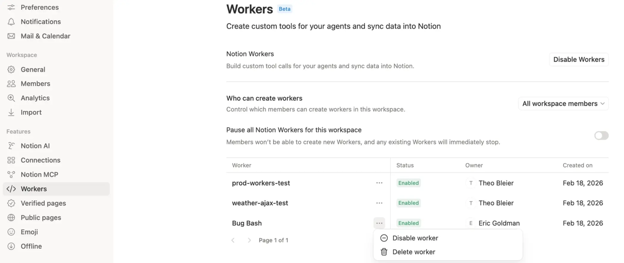 Manage Workers