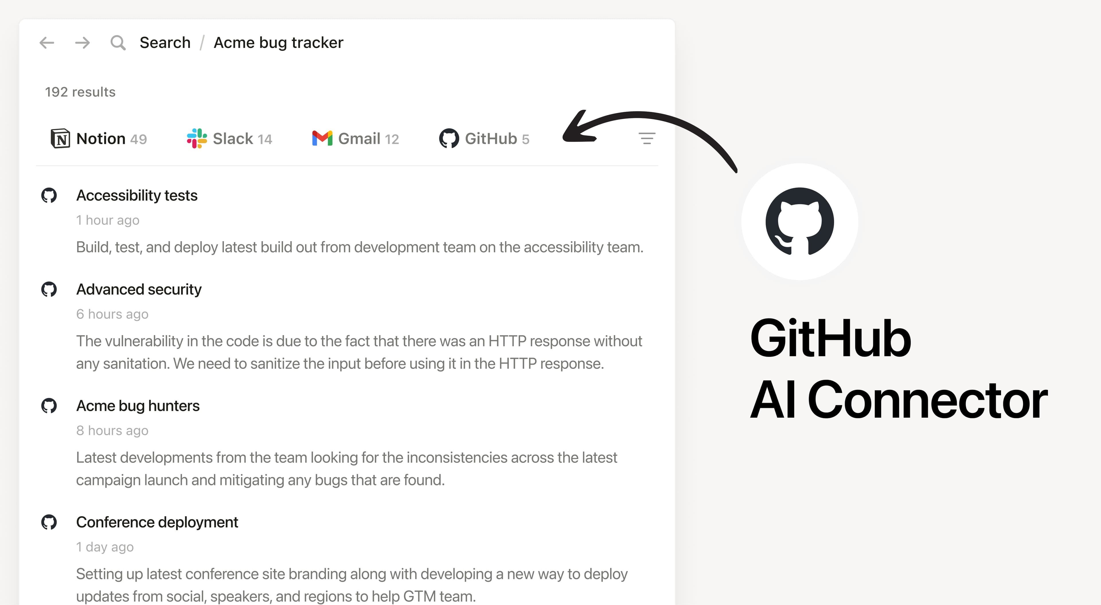 Search your GitHub repos from Notion