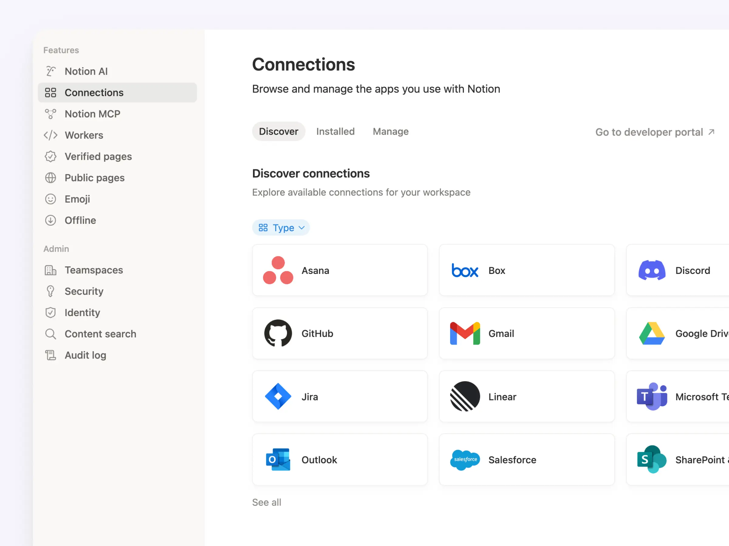 Manage all connections from one tab