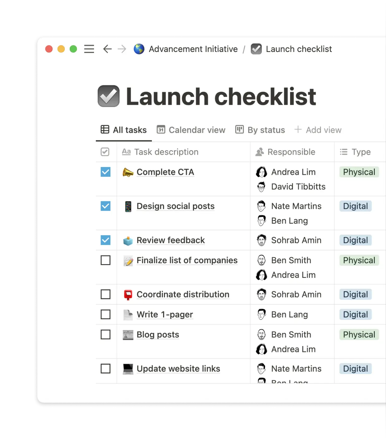 Standardizing the launch process with a templated checklist not only makes each launch easier to manage; it also gives each company Base10 funds a consistent, positive experience.