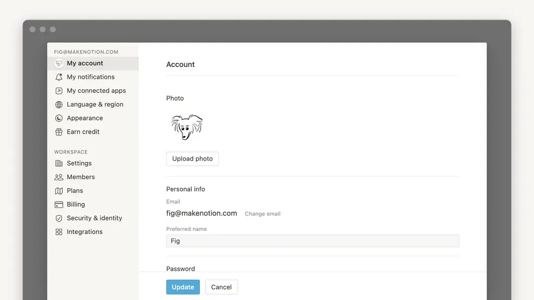 Account settings & preferences