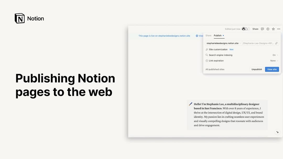 Notion-Site veröffentlichen